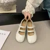 Nuevos 2026 Bailarinas Versátiles Suela Suave Boca Poco Profunda Zapatos Mary Jane de Verano para Mujer Hebilla Doble Cómodos Planos Franceses