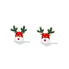 Nuevo Adorno Navideño Transfronterizo Aretes de Monstruo con Cabello Verde Grinch Moda Europea y Americana Diseño de Nicho Aretes Navideños de Grinch