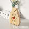 Amazon oso de madera madre e hijo traje rompecabezas dormitorio sala de estar escritorio abrazo de oso decoración familiar artesanías de madera maciza