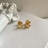 Aretes Retro de Corazón Brillantes para Mujer, Tendencia Coreana Elegante, Diseño Estiloso de Celebridad de Internet, Aretes Pequeños y Versátiles