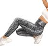 Moda Europea y Americana para Mujer Estampado de Leopardo Talla Grande Bolsillo Ajustado Cadera Deportes Yoga Pantalones Leggings XY6645