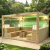 Saunas de madeira de tsuga feitas sob medida para casa, hotel, vila, clube, academia, sala de vapor seco e sala de vapor de suor, com instalação no local