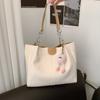 Nova Bolsa de Ombro Feminina de Grande Capacidade Estilo Coreano Simples Costura de Carro Bolsa Transversal Fivela Magnética Bolsa de Mão em PU Bolsa Tote para Mulheres