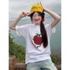 Gran Venta Camisetas de Media Manga Estampadas Coreanas Europeas y Americanas, Camisetas de Manga Corta de Algodón Puro Simples y Versátiles para Mujer, Frescas