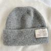 Gorro de lana de oveja de invierno, nuevo estilo, tejido a mano, estilo japonés, sencillo, moderno y elegante, para mujer, cálido y grueso, gorro Baotou.