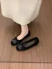 Zapatos Femeninos de Punta Cuadrada y Tacón Bajo Estilo Hada con Lazo Suave 2026 Modelo Nuevo Primavera/Verano Zapatos de Ballet para Fiesta que Aumentan la Altura
