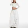 Pantalones deportivos tipo estrella y letra con pedrería para mujer, estilo americano, corte holgado, caída fluida, adelgazantes, pierna ancha, pierna curva, pantalones casuales, pantalones largos