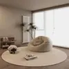 Alfombra Redonda Sencilla Estilo Wabi-sabi para Sala de Estar Yute Sintético Resistente a la Suciedad Alfombrilla de Fácil Cuidado Resistente al Desgaste A Prueba de Arañazos de Gato Alfombra Antideslizante Silla de Oficina