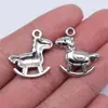23x 21mm 1.3g plata antigua DIY aleación de zinc accesorios de joyería animal lindo colgante de caballo de Troya