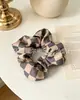 Elásticos de Cabelo Xadrez de Alta Elasticidade Transfronteiriços, Scrunchies Trevo para Rabo de Cavalo, Faixas de Cabelo de Tecido, Venda Direta de Fabricantes para Barracas de Mercado