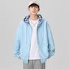 Moletom Cardigan com Capuz Design Patchwork Nasa 2025 Outono Estilo Japonês Solto Xadrez Cor Contrastante Jaqueta Casual para Casal