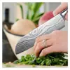 Patrón Damasco cuchillo de cocina pequeño casero súper rápido afilado cortador de carne cuchillo de sushi japonés cuchillo Yangjiang Sande