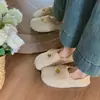 Primeiro Encontro Temporada Camélia Francesa Slip-on Preguiçoso Sapatos Peludos Femininos Outono/Inverno Loafers com Pelúcia Interna Sola Macia Sapatos para Dirigir