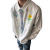 Camisa Blanca de Hombro Derecho Estilo Americano para Hombre, Camisa de Corbata de Manga Larga Pintada a Mano para Primavera y Verano con Chaqueta Estilo Preppy de Estilo Japonés