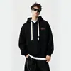 Nueva colección de otoño e invierno: sudadera con capucha para hombre, forrada de polar, corte holgado, moderna, casual y adecuada para usar en capas, perfecta como prenda exterior de invierno para adolescentes