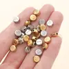 Letras Inglesas de Acero Inoxidable de 7 mm 26 Letras Color Acero Dorado Redondas Recubrimiento al Vacío Accesorios para Collares de Cuentas DIY