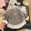Mono de una pieza de forro polar grueso, versátil y colorido de koala para niños en invierno, con encaje, lana y seda, camiseta interior térmica para niñas