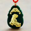 Guan Yu Jade Hetian Natural con Incrustaciones de Oro Colgante de Jade Negro Colgante Signos del Zodíaco Chino Transmisión en Vivo Dropshipping S2010101