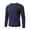 Nova Camisa de Base Tricotada Masculina Casual com Gola Redonda para Outono e Inverno de 2025