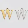 Colgantes de Letras Doradas de Acero Inoxidable en Stock, 8 mm con Agujeros, 26 Letras Inglesas A-Z Cuentas para DIY