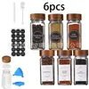Amazon Square Potes de Especiarias 1.2L Pimenteiro de Madeira de Acácia Potes Borrifadores Conjunto Transfronteiriço de 24 Peças Potes de Especiarias de Vidro