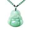 Collar Colgante de Jade Verde Claro Guanyin Colgante de Buda Estilo Chino Joyería de Vidrio Unisex Nueva Cadena para Suéter Estilo Chino