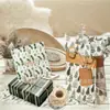 Papel Perlado Bosque Verde de Navidad 17g Papel de Regalo para Dulces a Prueba de Humedad Papel de Copia de Navidad