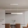Candelabro moderno minimalista para restaurante, iluminación nórdica de espectro completo con protección ocular inteligente para mesa de comedor, luminaria lineal minimalista de tira