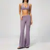 Conjunto de Yoga Ze Chuang Novo em Tecido Escovado com Decote em V Profundo, Costas Abertas, Controle de Barriga, Caimento Justo, Levanta Bumbum, Conjunto Esportivo para Fitness e Corrida 4208