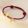 Nalan Design de Moda Prata Pura Estilo Nicho Amuleto da Sorte Ano do Zodíaco Cavalo Pulseira com Fio Vermelho S8487