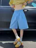 Shorts de seda gelada com dopamina para homens, calças finas de verão de secagem rápida, soltas, compridas até o joelho, shorts esportivos casuais respiráveis com cordão