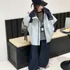 Jaqueta de Primavera e Outono para Meninas 2025 Novo Estilo para Meninas Mais Velhas, Jaqueta Corta-vento Casual da Moda Versátil