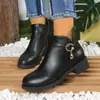 Moda Otoño e Invierno Nuevas Convenientes Cremallera Lateral Forro de Polar Engrosadas Alta Calidad Piel Suave Temperamento Botas de Moda Tacón de Cuña Botas de Cuero para Mujer