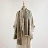 Xale Grande de Renda com Padrão Paisley Intelectual, Cachecol de Lado Duplo Imitação de Caxemira para Outono e Inverno, Aquecedor de Pescoço Longo de Uso Duplo para Mulheres no Outono e Inverno