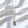 Corrente Colorida de Zircônia Cúbica para Clavícula Feminina, Pingente Versátil de Festa de Luxo Leve de Alta Qualidade, Elegante Colar Colorido de Zircônia Pronto para Presentear
