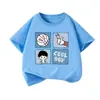 Camiseta de Verano para Niños de Algodón con Mangas Cortas, Estampada de Moda, Ropa Infantil, Sudadera Informal para Niños Mayores, Camiseta de Moda Infantil