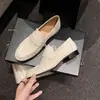 Zapatos Mocasines Plegados de Piel de Vaca de Primera Capa con Patrón de Piel de Anguila de Nicho Otoño 2026, Cómodos y Versátiles, Zapatos de Mujer de Cuero Completo a la Moda