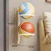 Estante de Almacenamiento para Baloncesto para Uso en Casa, Estante de Exhibición Montado en la Pared, Instalación sin Taladro, Solución de Almacenamiento para Bádminton, Fútbol y Voleibol Infantiles