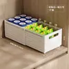 Caixa Organizadora de Armário, Tipo Gaveta, Extensível, Organizador de Mesa para Lanches e Diversos, Cesta de Armazenamento para Cozinha, Estrutura de Armazenamento de Canto Reto para Armário Profundo