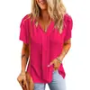 Camisa Top de Verano Casual Holgada con Cuello en V y Mangas Tulipán para Mujer Nueva Moda Europea y Americana Amazon TEMU