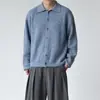 Cardigan Suéter Tejido Retro Color Sólido Mezcla Otoño Invierno Tendencia Hombres Mujeres Holgado Perezoso Casual Ropa Exterior