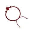 Pulsera de Cuerda Roja con Hebilla de Seguridad de Cinabrio Tejida a Mano para Parejas, Pulsera Trenzada Estilo Antiguo, Cuentas de Arena Púrpura y Dorada del Año del Zodiaco para la Buena Suerte