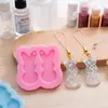 Novos Brincos Combinados de Coelho da Páscoa com 3 Pares Molde de Coelho Fofo