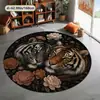 Tapetes de Chão de Veludo Cristal Redondo Animal Transfronteiriço para Sala de Estar de Casa Sofá Quarto Tapetes de Chão Entrada Resistente a Manchas e Fácil de Cuidar Capachos