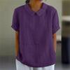 En Stock Aliexpress Estación Independiente Wish Más Vendido Nuevo Suelto Solapa Camisa Algodón Manga Corta Top de Mujer
