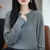 Suéter Vintage de Punto Trenzado 100% Algodón Estilo Old Money para Mujer, Versátil y Cálido, Pulóver de Manga Larga 2026