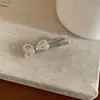 Pinza para el Cabello con Lazo de Perlas Estilo Fresco de Verano con Diseño Único para Flequillo Lateral, Pinza de Pato para Mujer