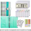 Cuaderno de hojas sueltas a6 bestseller transfronterizo con patrón de cuadros, organizador financiero de cuero, cuaderno planificador de presupuesto de efectivo creativo