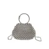 Bolso de mujer de moda transfronterizo, bolso tejido a mano con perlas, bolso de mano de perlas de alta gama, bolso vintage para novia y dama de honor, moderno