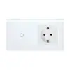 Padrão Europeu 157*86 Tomada com Interruptor Touch Russo Painel de Vidro Tomada com Interruptor Touch Luz Ozon Painel F